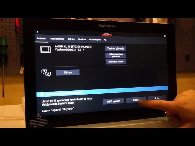 Raymarine Axiom Ekranlarda Çevrimiçi Yazılım Güncelleme