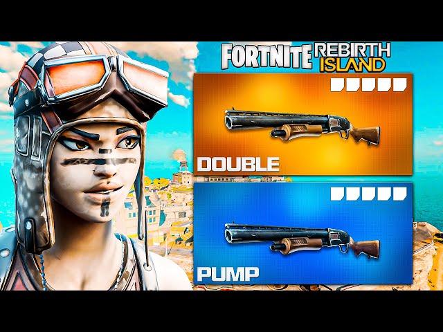 Using the FORTNITE Double Pump on REBIRTH ISLAND