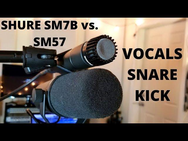 Shure SM7B vs SM57 mic comparison shootout, SM57 vs. SM7b, mic comparison mic shootout sound test!