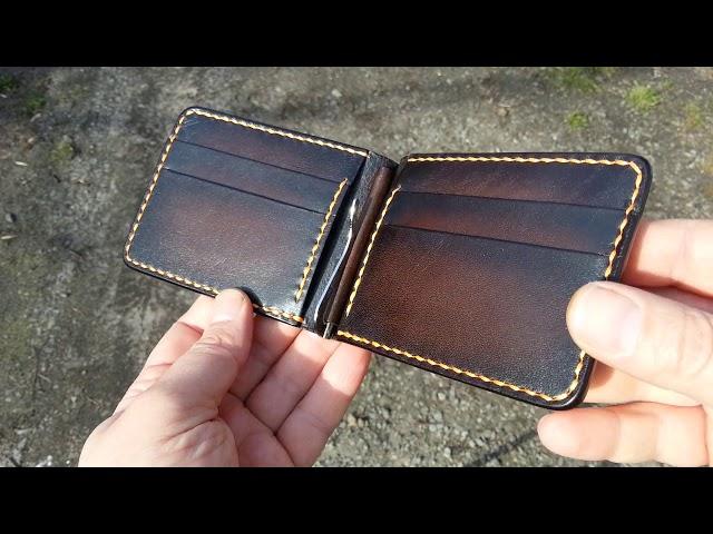 Зажим для купюр из кожи растительного дубления. Handmade money clip wallet. Vegetable tanned leather