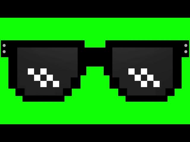 ФУТАЖ ПИКСЕЛЬНЫХ ОЧКОВ LIKE a BOSS на ЗЕЛЕНОМ ФОНЕ / PIXEL GLASSES on GREEN SCREEN