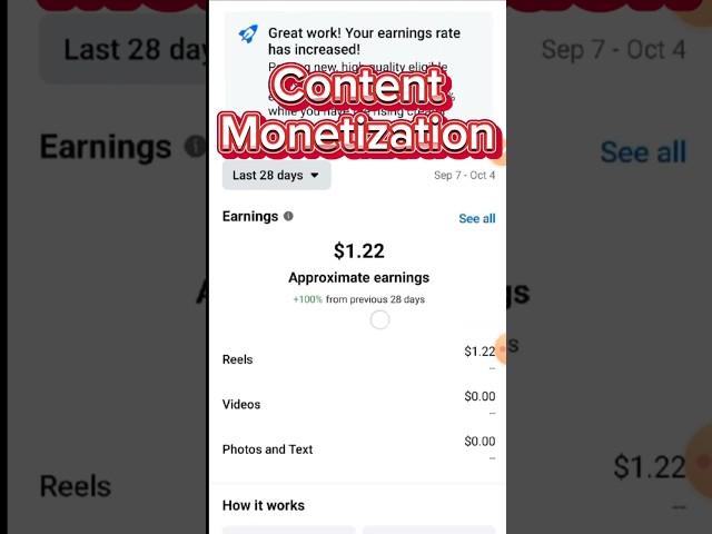 Content Monetization Facebook  #contentmonetization #contentmonetizationfacebook #shorts