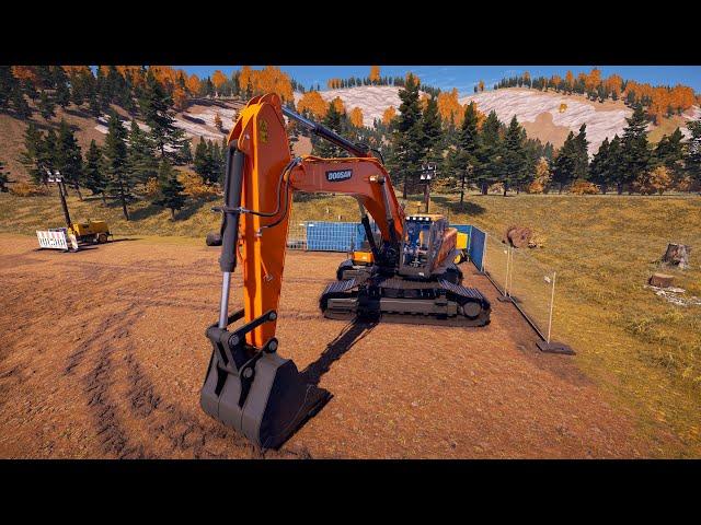 Construction simulator - экскаватор Doosan DX530LC-5B за работой. Погрузка и вывоз грунта.