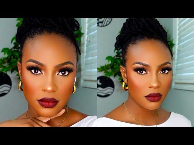 START TO FINISH DETAILED FLAWLESS FULL GLAM MAKEUP TUTORIAL FOR BEGINNERS #brownskin #darkskin #woc