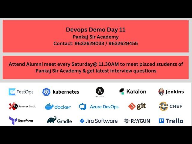  New DevOps Batch by Pankaj Sir! Demo day 11