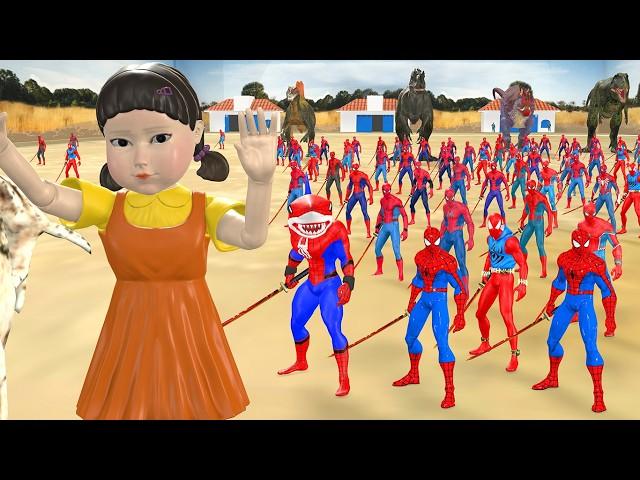 Siêu nhân nhệnTeam Spider Man sword Challenge vs Squid Game Season 2 Rescue team 5 Pro Superheroes