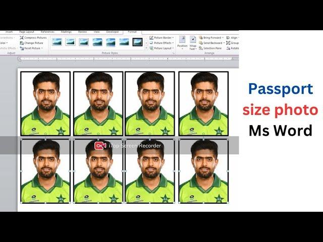 passport size photo in Ms word