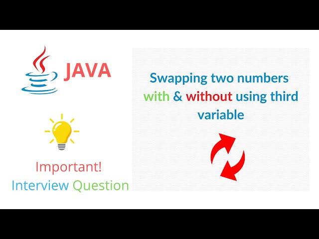 Swapping two numbers without using third variable || Java - Interview Question #1