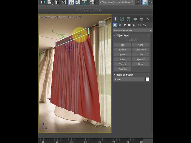 Create and animate curtain model in 3ds Max #3dsmax #tutorial #3d