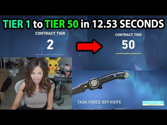 POKIMANE got TIER 1 to TIER 50 BATTLEPASS in 12.53 SECONDS