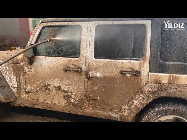 How to wash 4x4 Off Road JEEP into the Lake ? Detailing Deep Clean  #satisfying #asmr