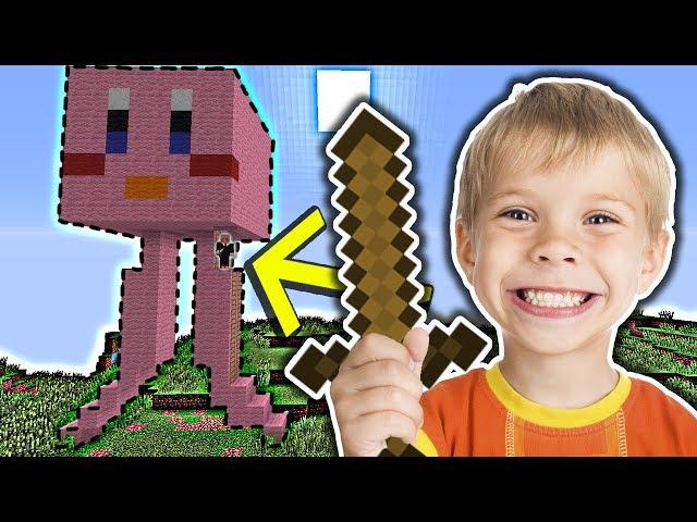 Funny Russian child in minecraft