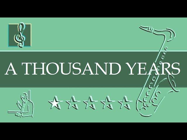 Tenor Sax  Notes Tutorial - A Thousand Years - Christina Perri  (Sheet music)