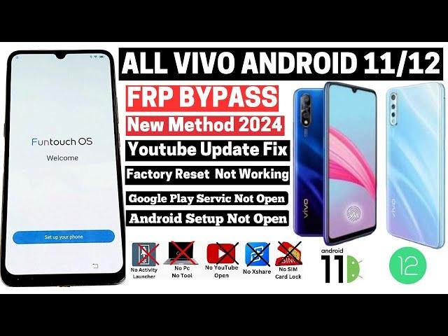 All Vivo FRP Bypass 2024 Without PC | Youtube Update Fix | Vivo FRP Unlock New Method Android 11/12