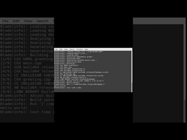 Programming cpp blade w/ header files hello world