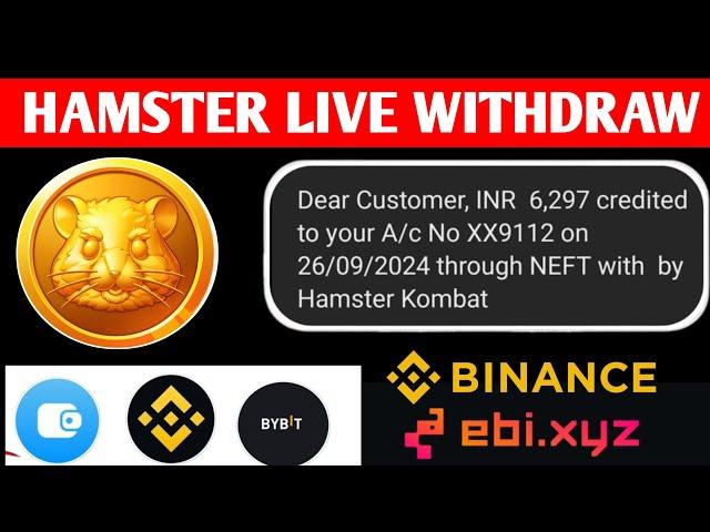 Live Withdrawal $HMSTR KOMBAT! Binance, Telegram Wallet, Onchain Withdrawal Hamster Kombat Process