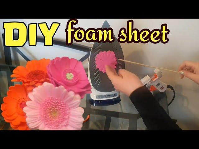 How to make foam sheet Flowers. Foam gerbera daisy tutorial! Simple DIY