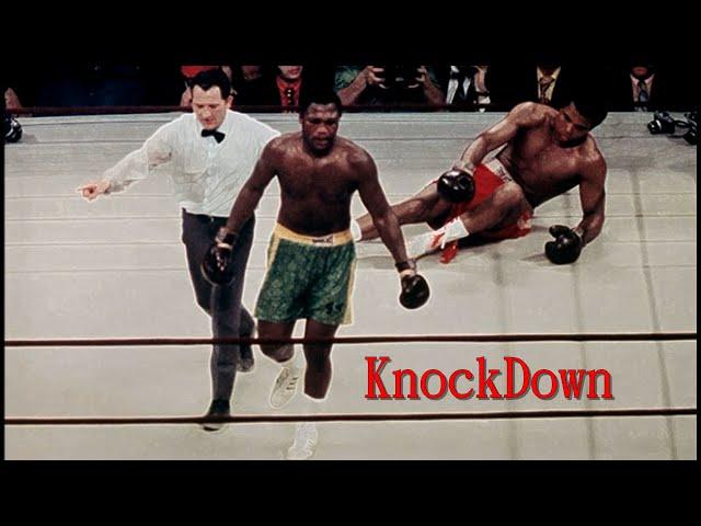 Muhammad Ali Knocked Down by Joe Frazier HD Slow Motion