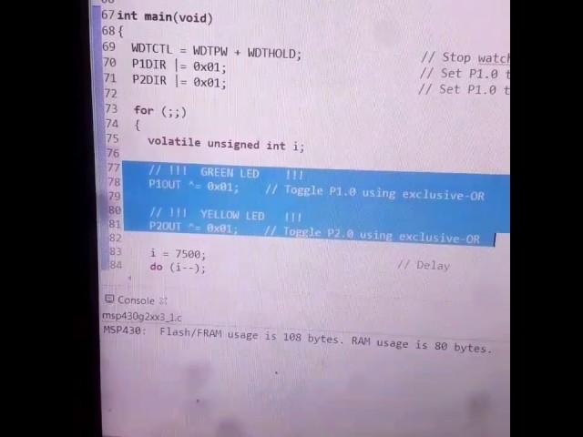 Texas Instruments MSP430 microcontroller DIY breakoutboard test