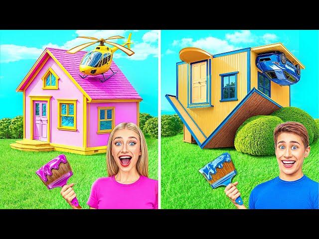 One Colored House Challenge with Upside Down House by Multi DO Smile