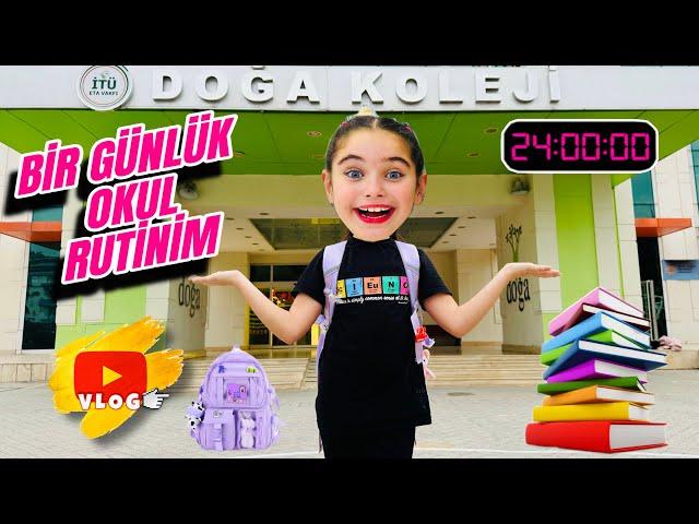 OKULDA 1 GÜNLÜK RUTİN VLOG !! ELİF SİNEM OKULDA TÜM GÜN NELER YAPIYOR ??