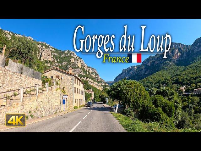 Driving through the Gorges du Loup (Loup Canyon) in Southern France 