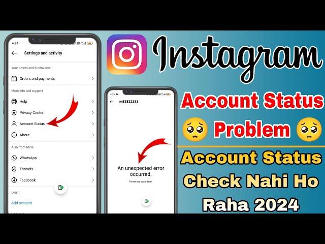 Account Status Problem Instagram | An Unexpected Error Occurred | Please Try Again Later Problem Fix