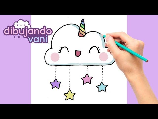 How to draw a unicorn cloud step by step