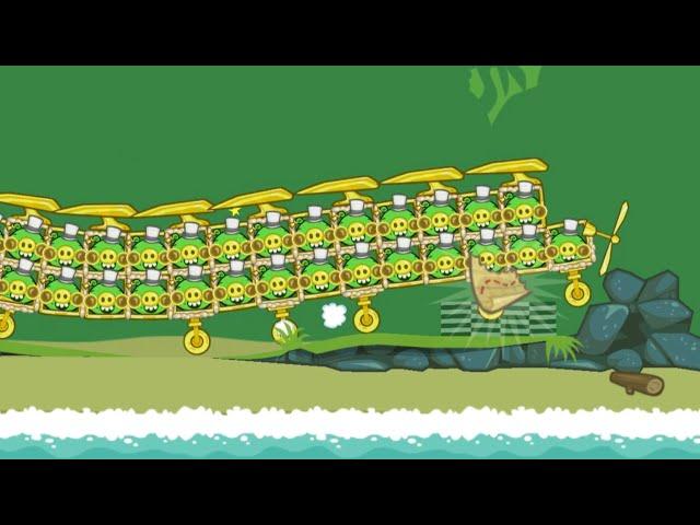 Bad Piggies - Giant Inventions Huge Gold Plane Walkthrough Ground Hog Day!