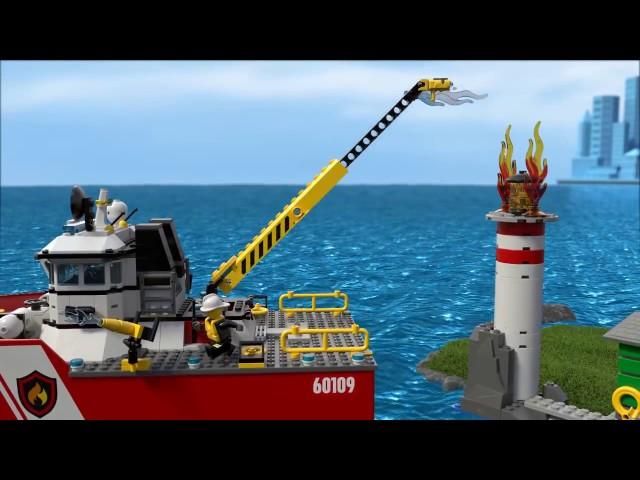 Конструктор LEGO CITY Пожарный катер, 60109