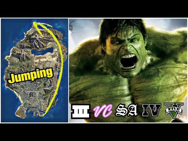 How Long does HULK take to JUMP Across GTA MAPS | HULK in GTA GAMES