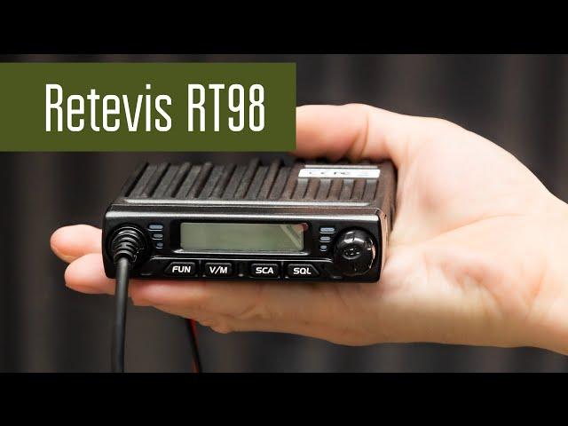 Retevis RT98 miniature car radio. Disassembly, field check, power measurement.