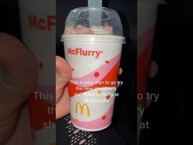 McDonald’s Strawberry Shortcake McFlurry #food #shorts #mcdonalds