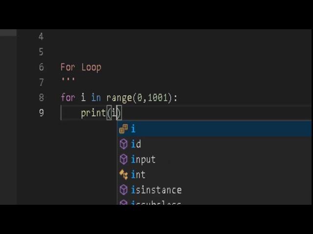 Square of numbers from 1 to 1000  Python Programming Language For Loop