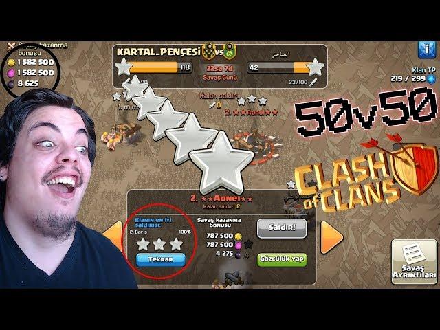 Amazing 50v50 Clan War Clash of Clans