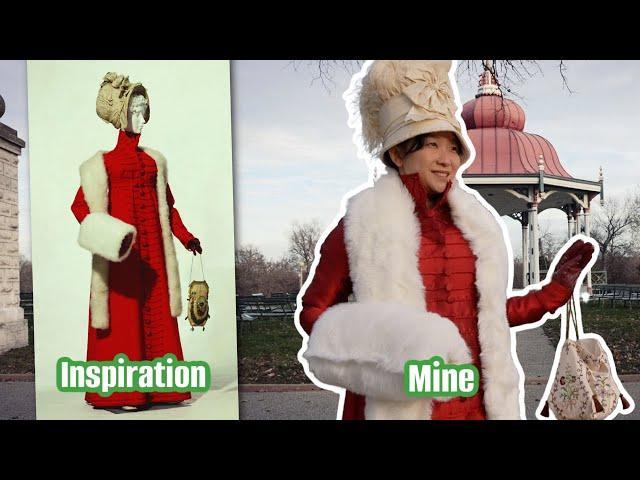 I made a Festive Regency Era Bridgerton Costume for the Holidays || Pelisse Navidad: An 1810s coat