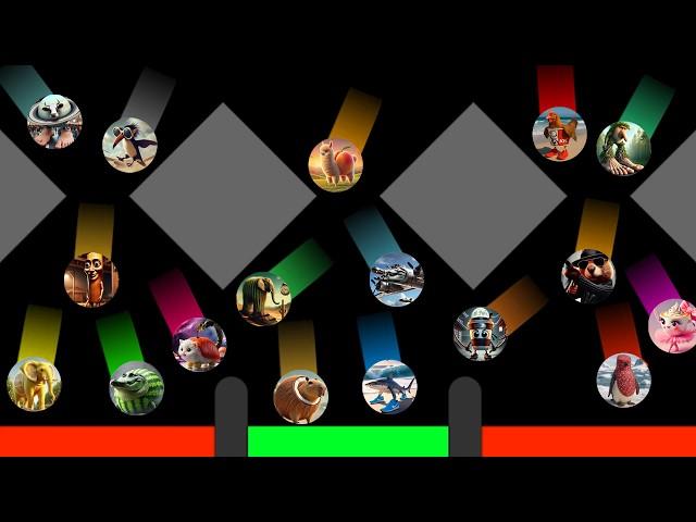 ALL 53 Italian Brainrots Marble Race in Algodoo