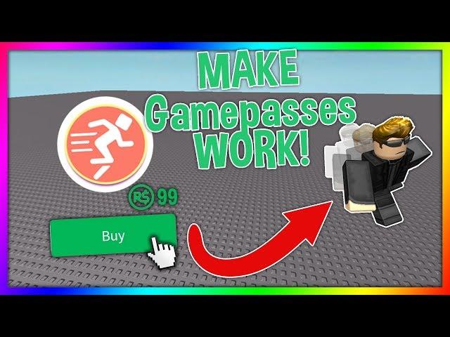 How to make a Gamepass WORK in ROBLOX Studio! (Add gamepasses to your game!)