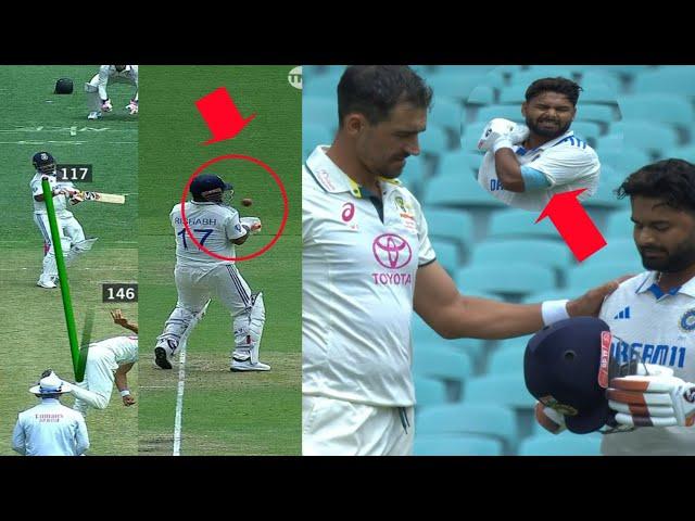 Mitchel Starc Badly Brokes Rishabh pants Helmet Today match | Rishabh Pant Batting Today