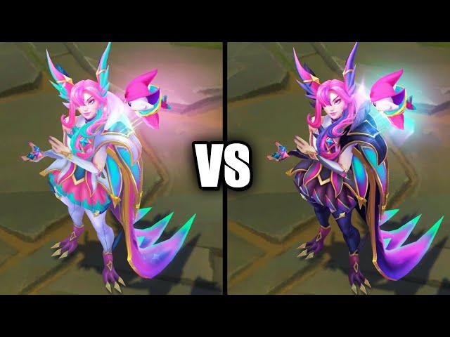 Redeemed Star Guardian Xayah vs Star Guardian Xayah Skins Comparison (League of Legends)