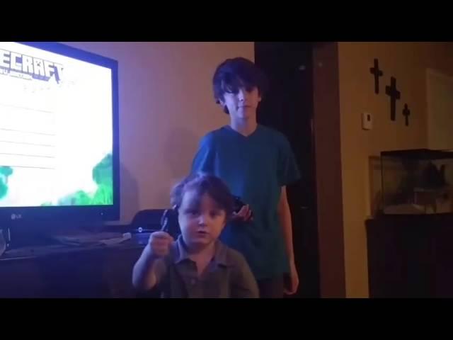 Minecraft Battle Mode and a little bro.