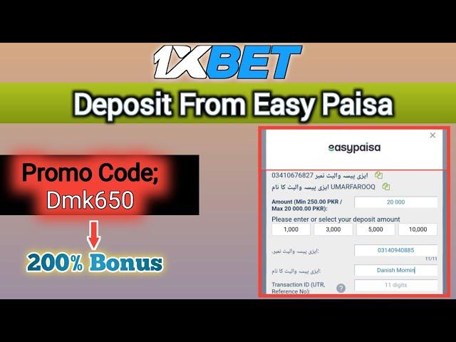 How To Deposit Money In 1xBet Account From Easy paisa || 1xbet Easy Paisa Deposit