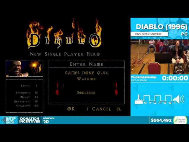 Diablo by Funkmastermp in 20:35 - Awesome Games Done Quick 2016 - Part 127