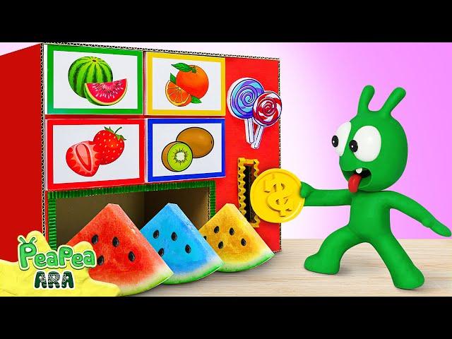 تلعب بيا بيا بآلة صنع البطيخ والمصاصات الملونة | Pea Pea Ara | Cartoon for kids