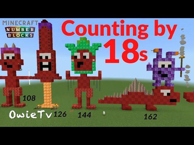 Numberblocks Minecraft COUNTING BY 18s Learn to Count | Skip Counting by 18s Learning Songs For Kids