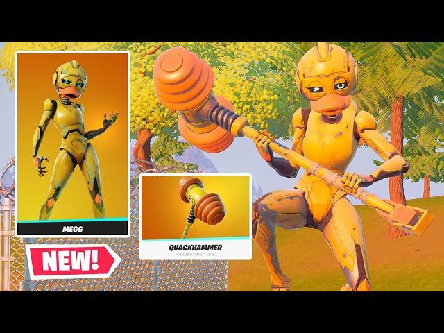 New MEGG Skin & QUACKHAMMER Pickaxe Gameplay in Fortnite!