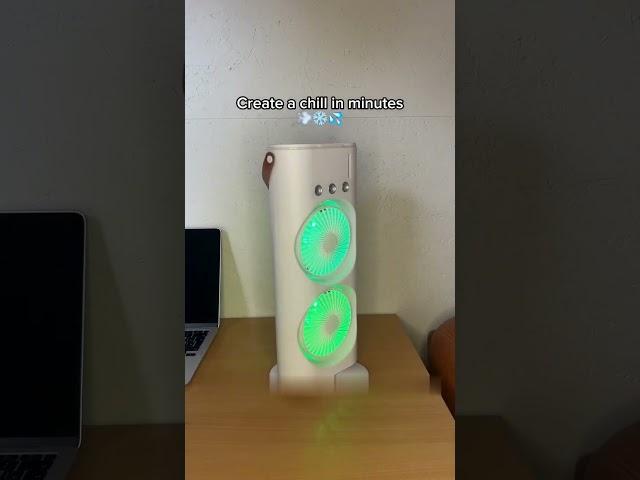 Portable Mini Double Fan Air Cooler With Mist Humidifier And Led Lighting, Mini Table Cooling Fan