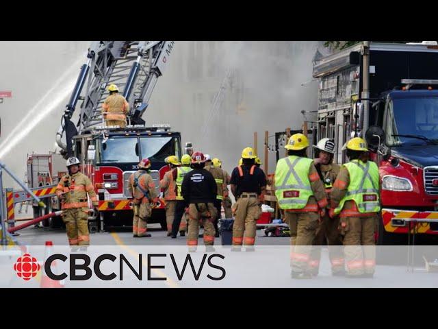 'Terrifying' fire rips through Old Montreal building, police investigating.