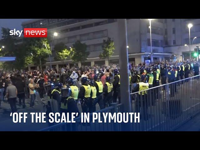 Police officers injured as riots break out in Plymouth