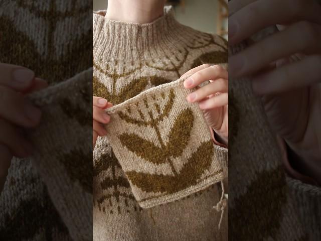 A sneak peek of Polina pullover #knittingpattern. Inspired by the art of Polina Raiko.